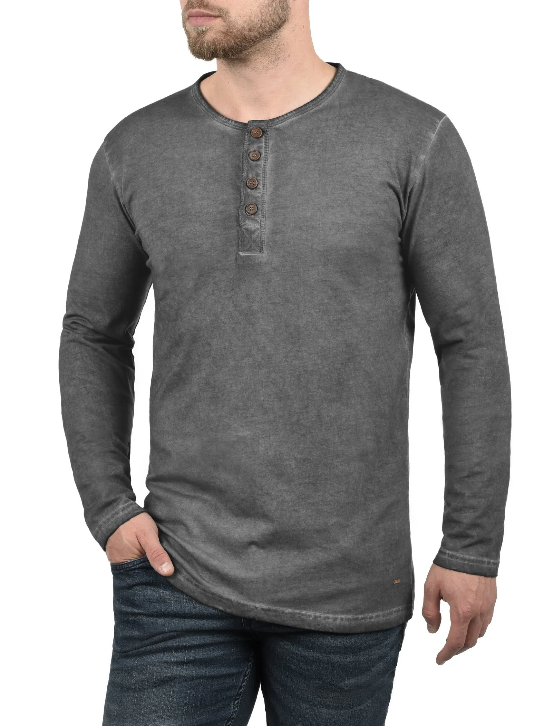 Solid Herren Rundhalsshirt - SDTimur in grau