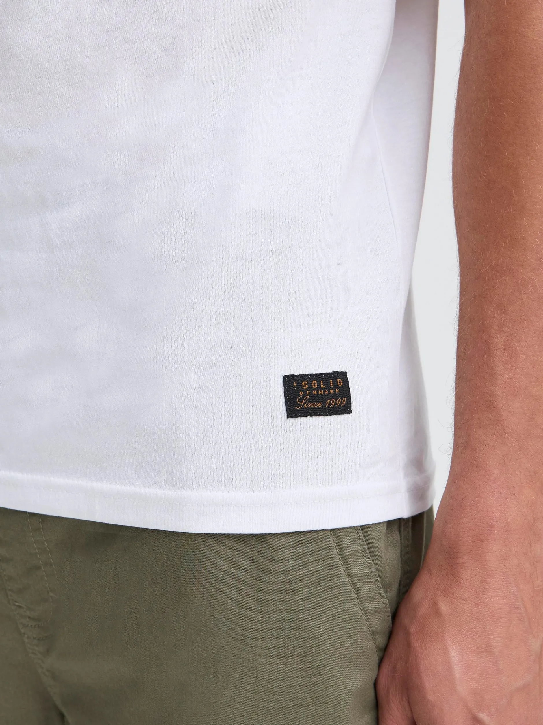 Solid Herren Rundhalsshirt - SDJuan in weiß