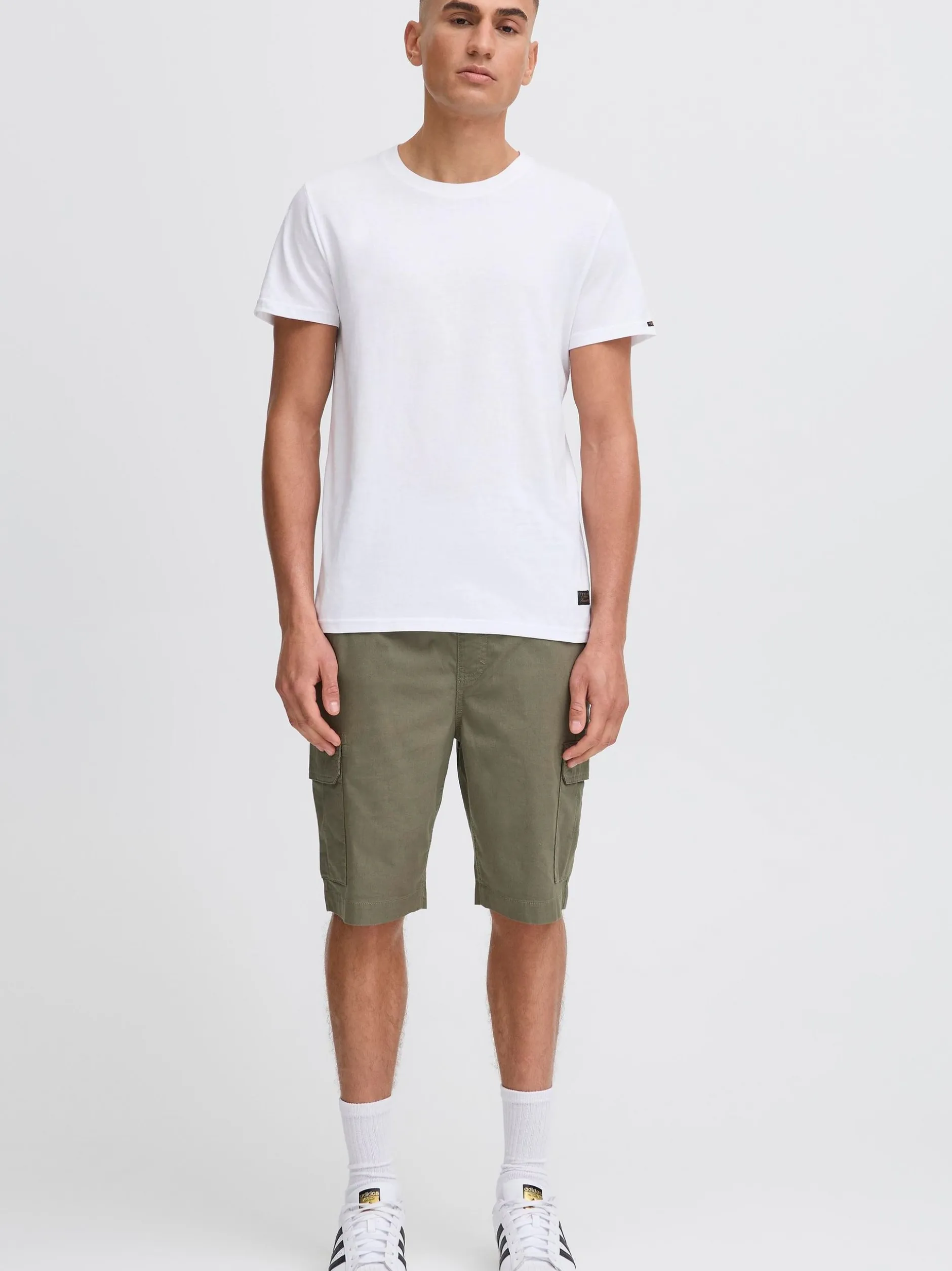 Solid Herren Rundhalsshirt - SDJuan in weiß