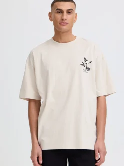 Solid Herren Rundhalsshirt - SDAmon Oversized in beige