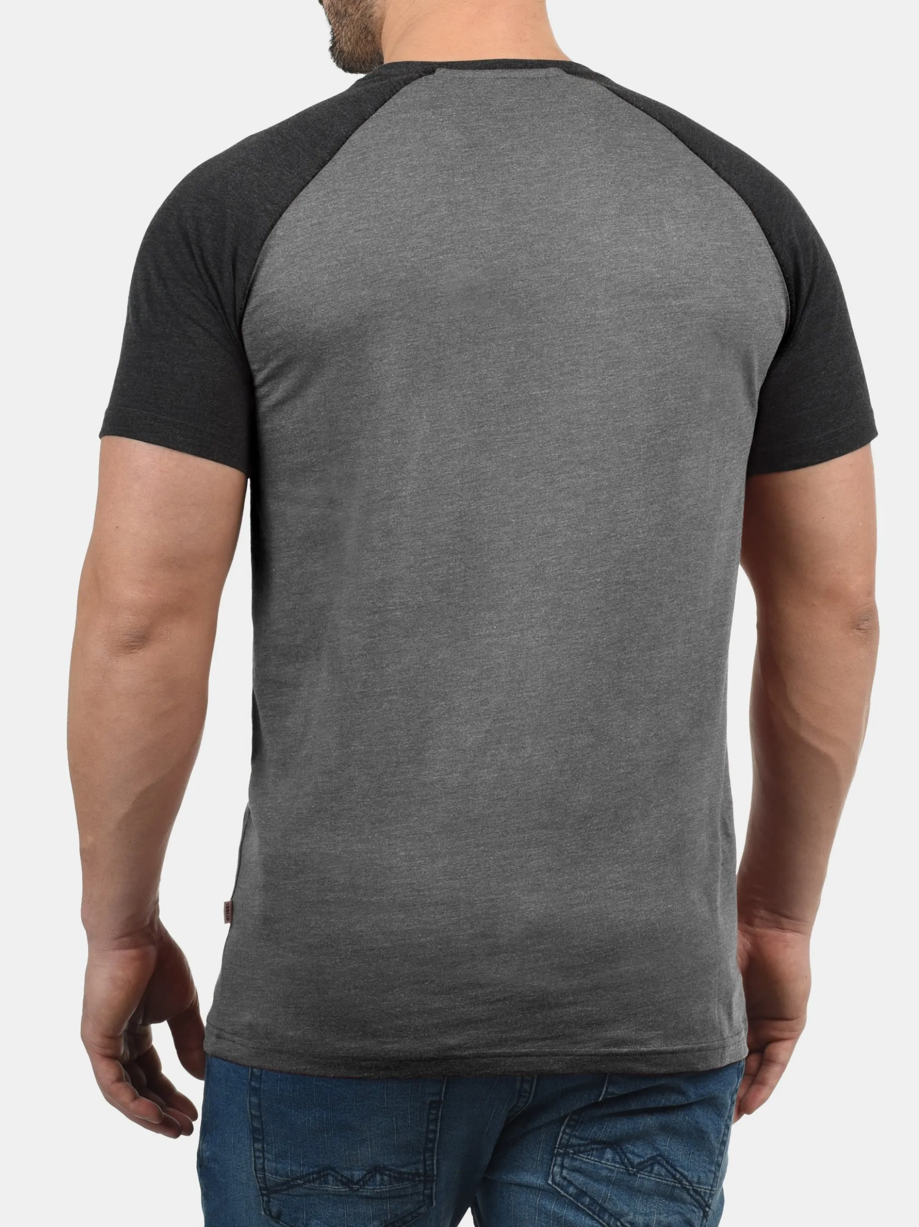 Solid Herren Rundhalsshirt - SDBastian in grau