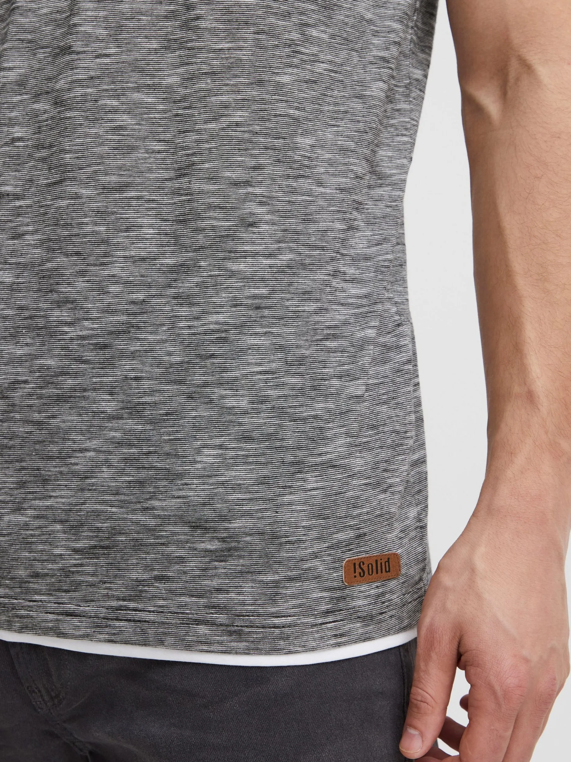 Solid Herren Rundhalsshirt - SDDigos in schwarz