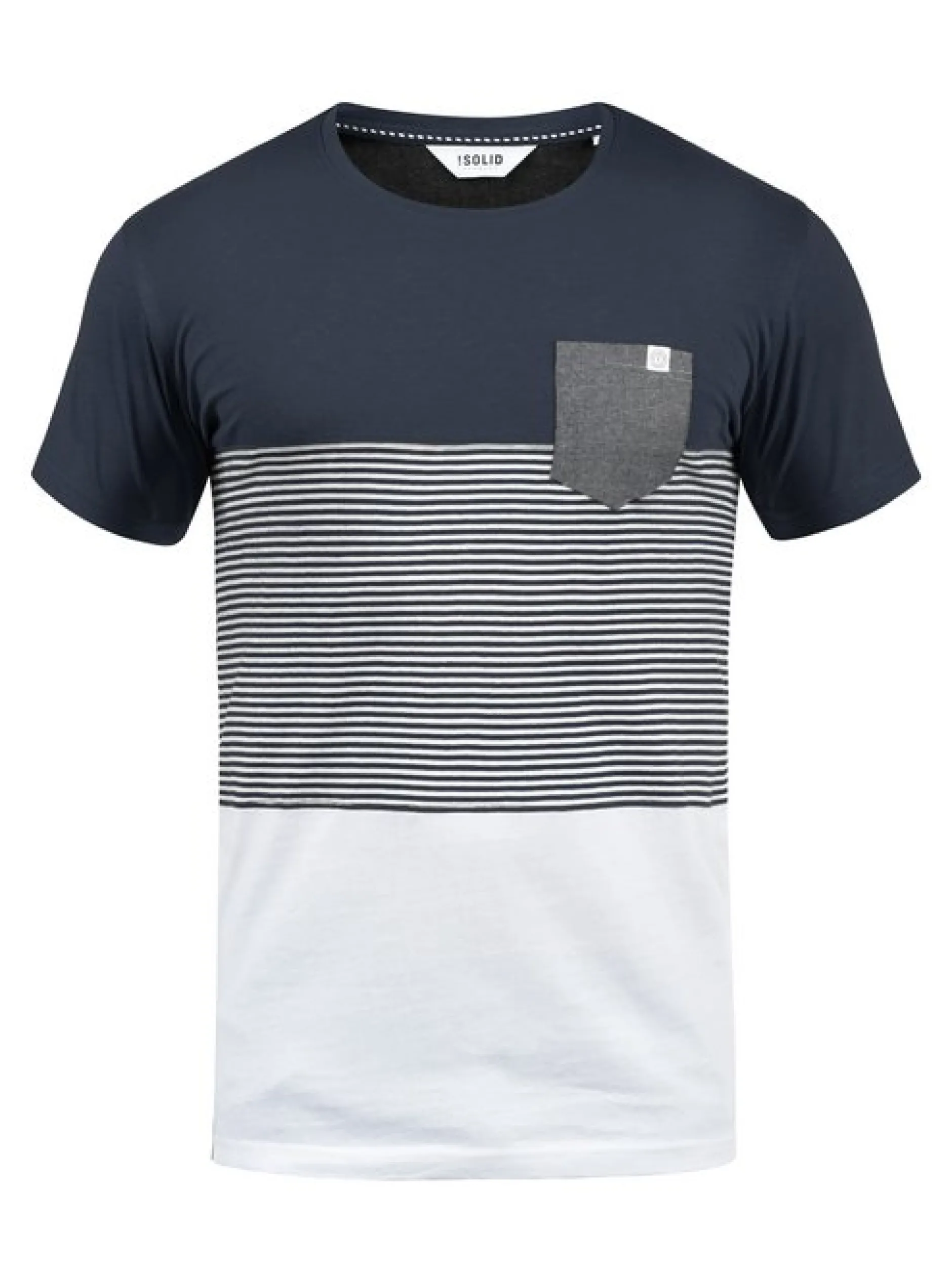 Solid Herren Rundhalsshirt - SDMalte in blau
