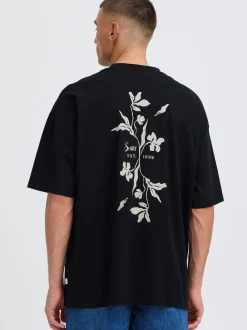 Solid Herren Rundhalsshirt - SDAmon Oversized in schwarz