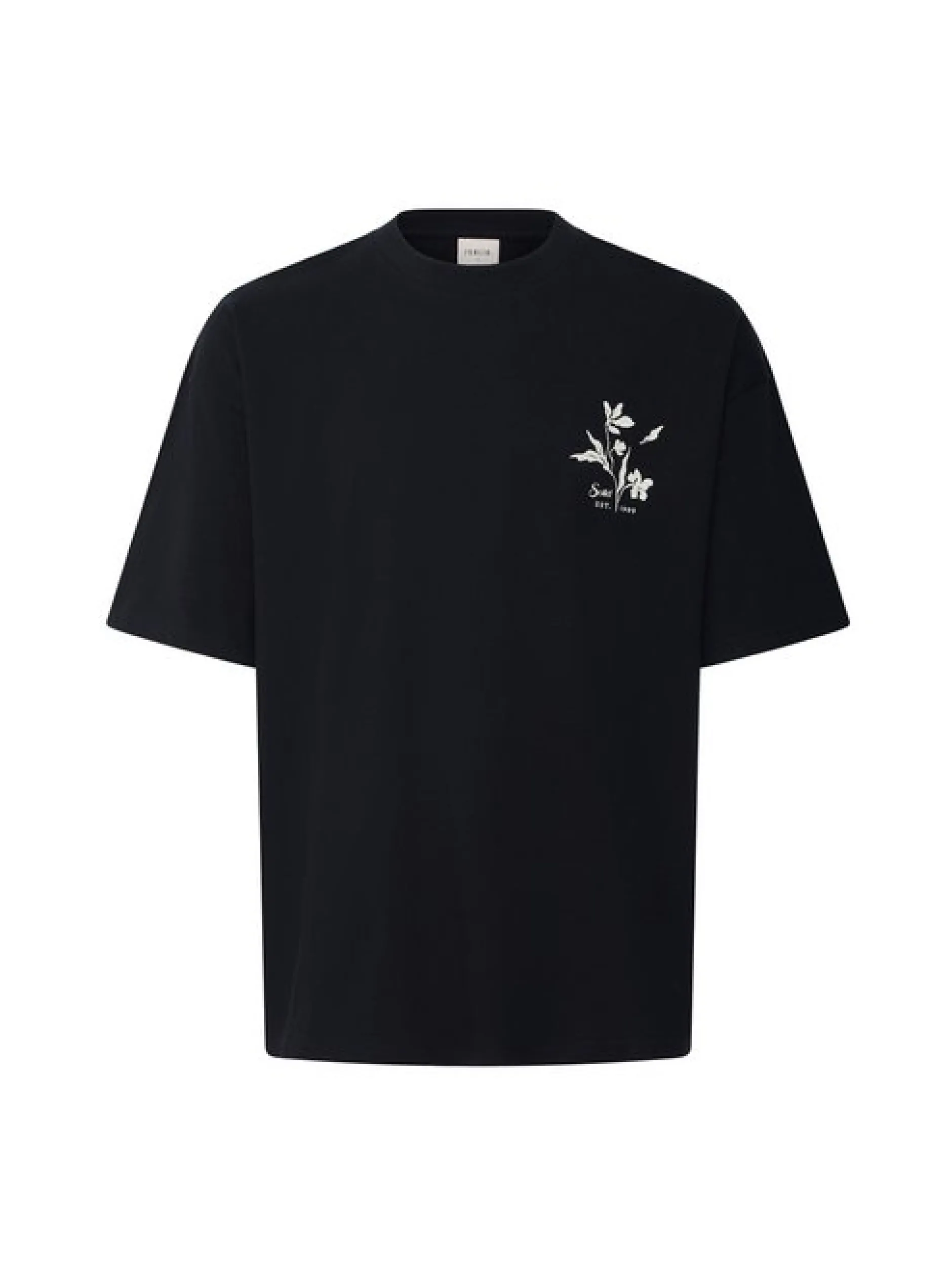 Solid Herren Rundhalsshirt - SDAmon Oversized in schwarz