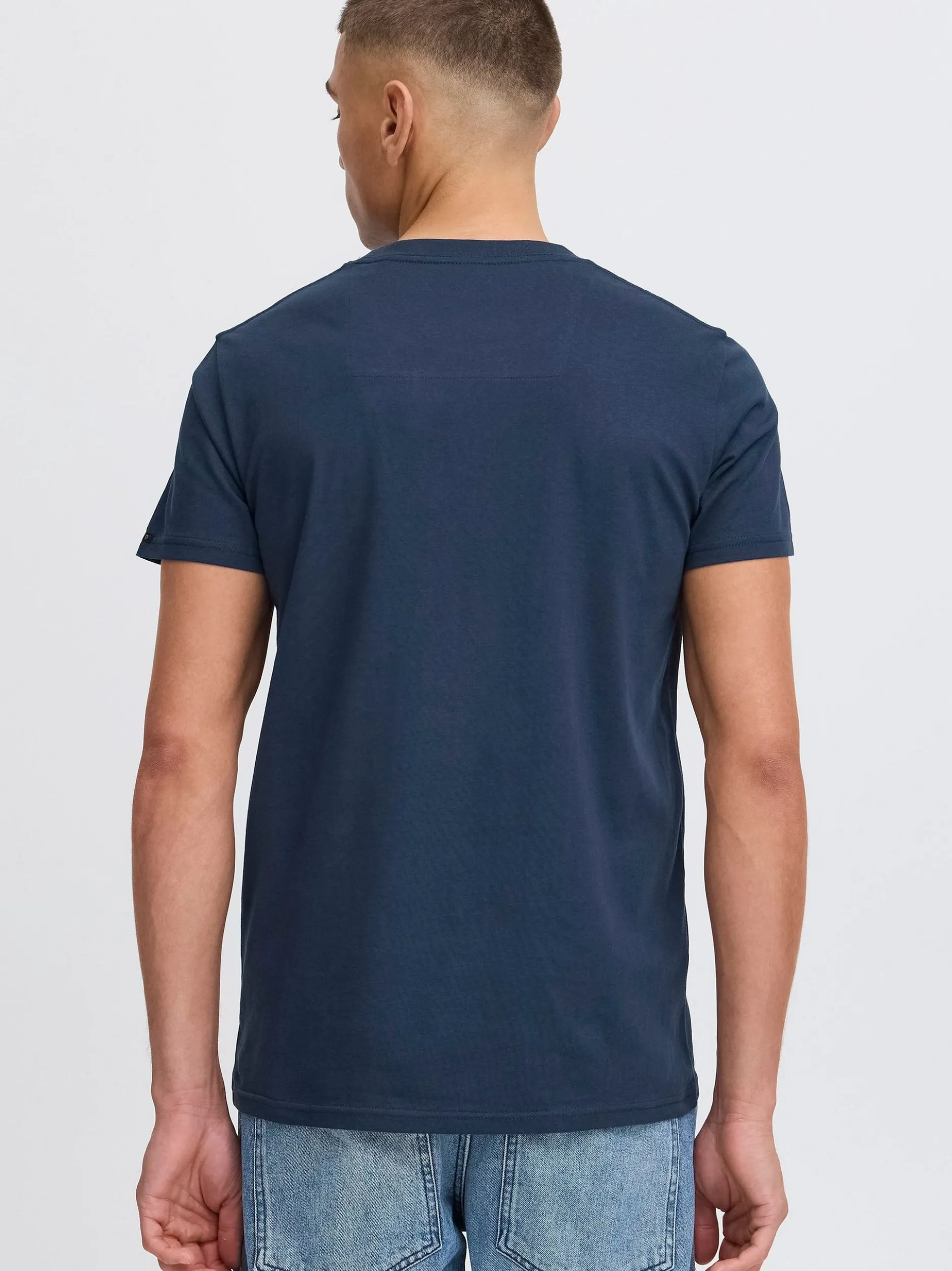 Solid Herren Rundhalsshirt - SDJuan in blau