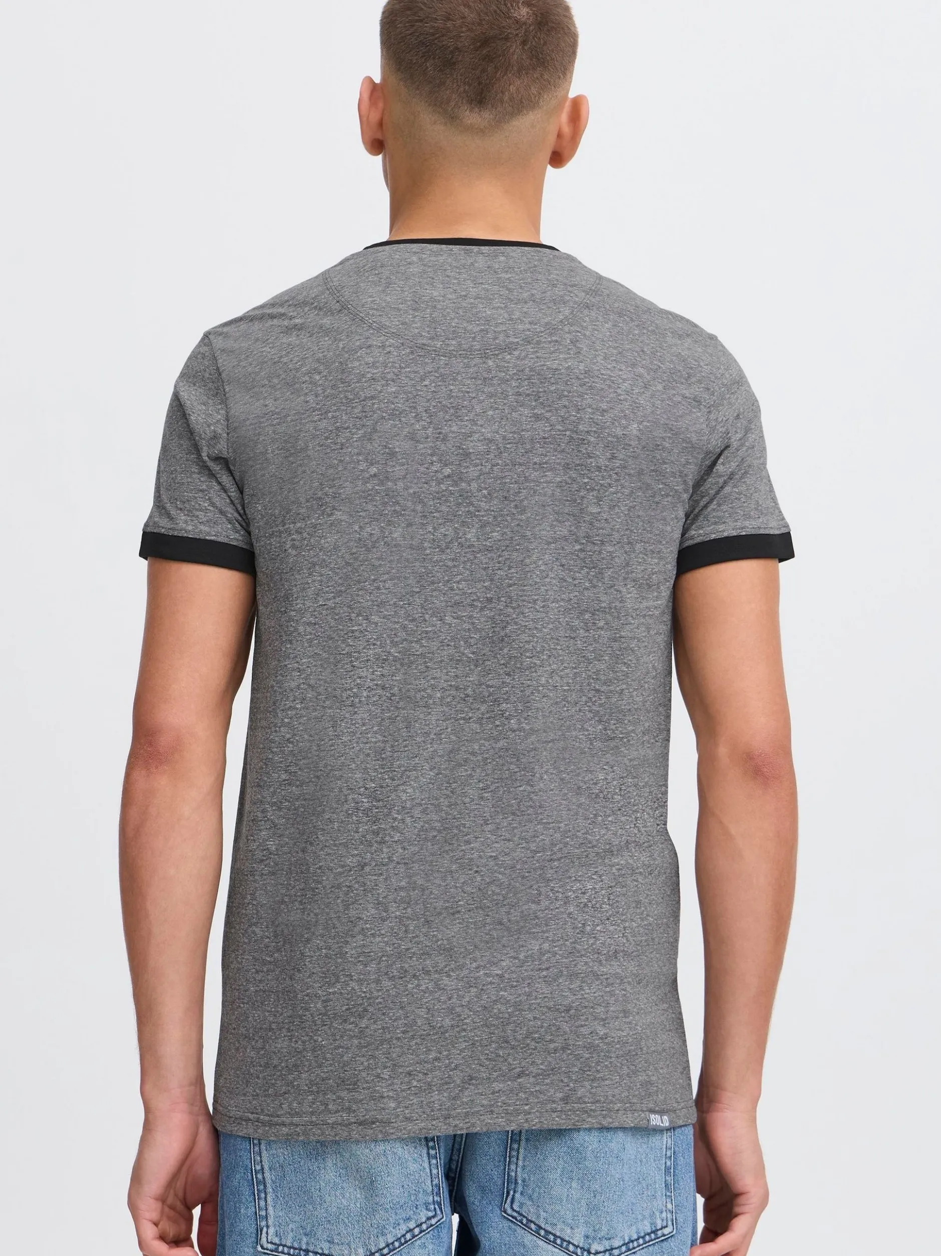 Solid Herren Rundhalsshirt - SDBennTee in schwarz