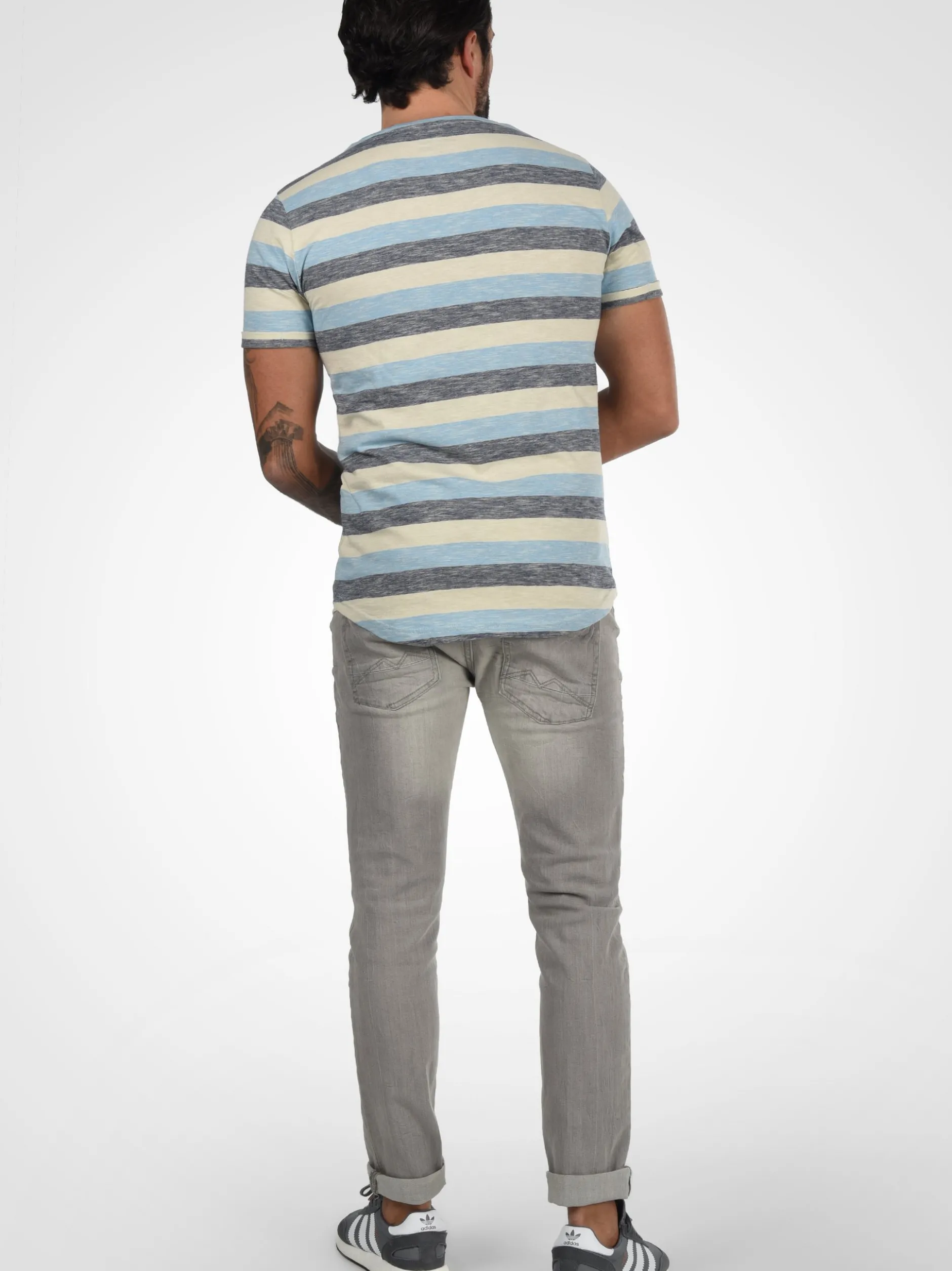 Solid Herren Rundhalsshirt - SDThicco in blau