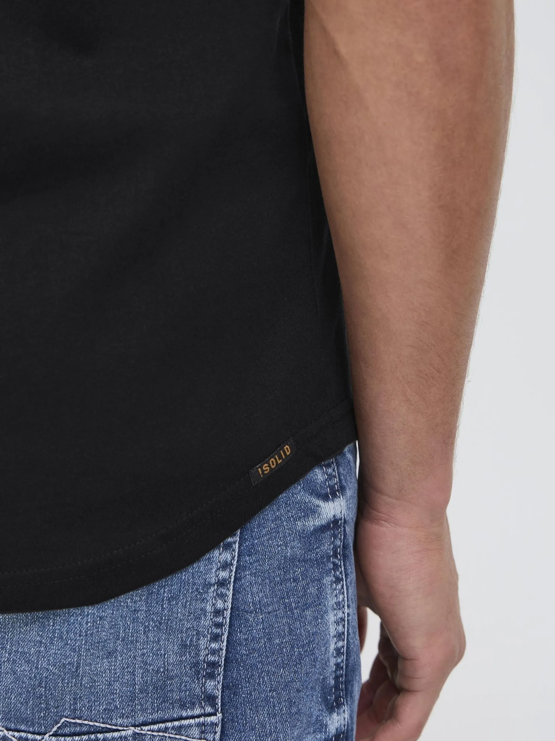 Solid Herren Rundhalsshirt - SDJulisto in schwarz