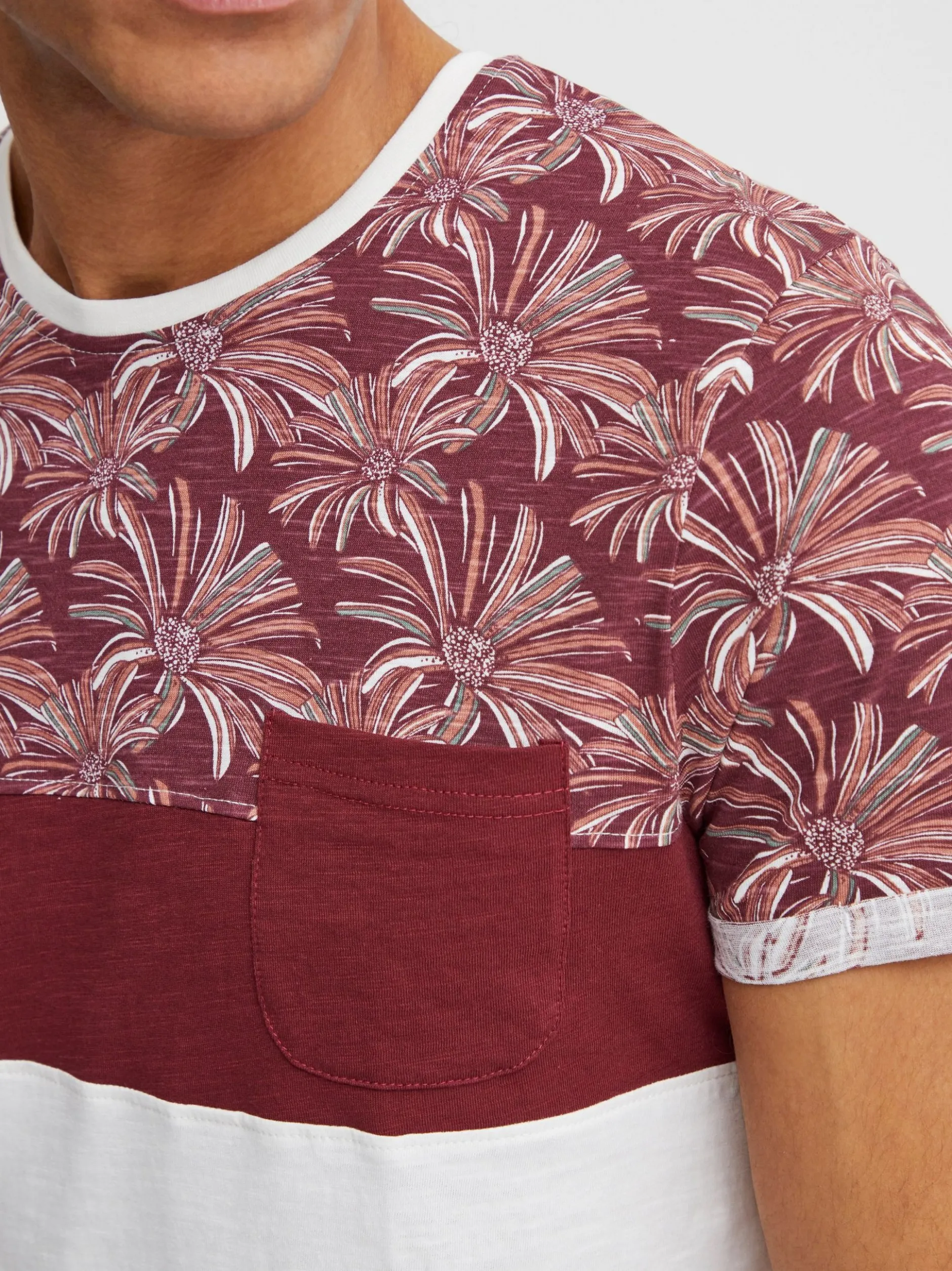Solid Herren Rundhalsshirt - SDFlorian in rot