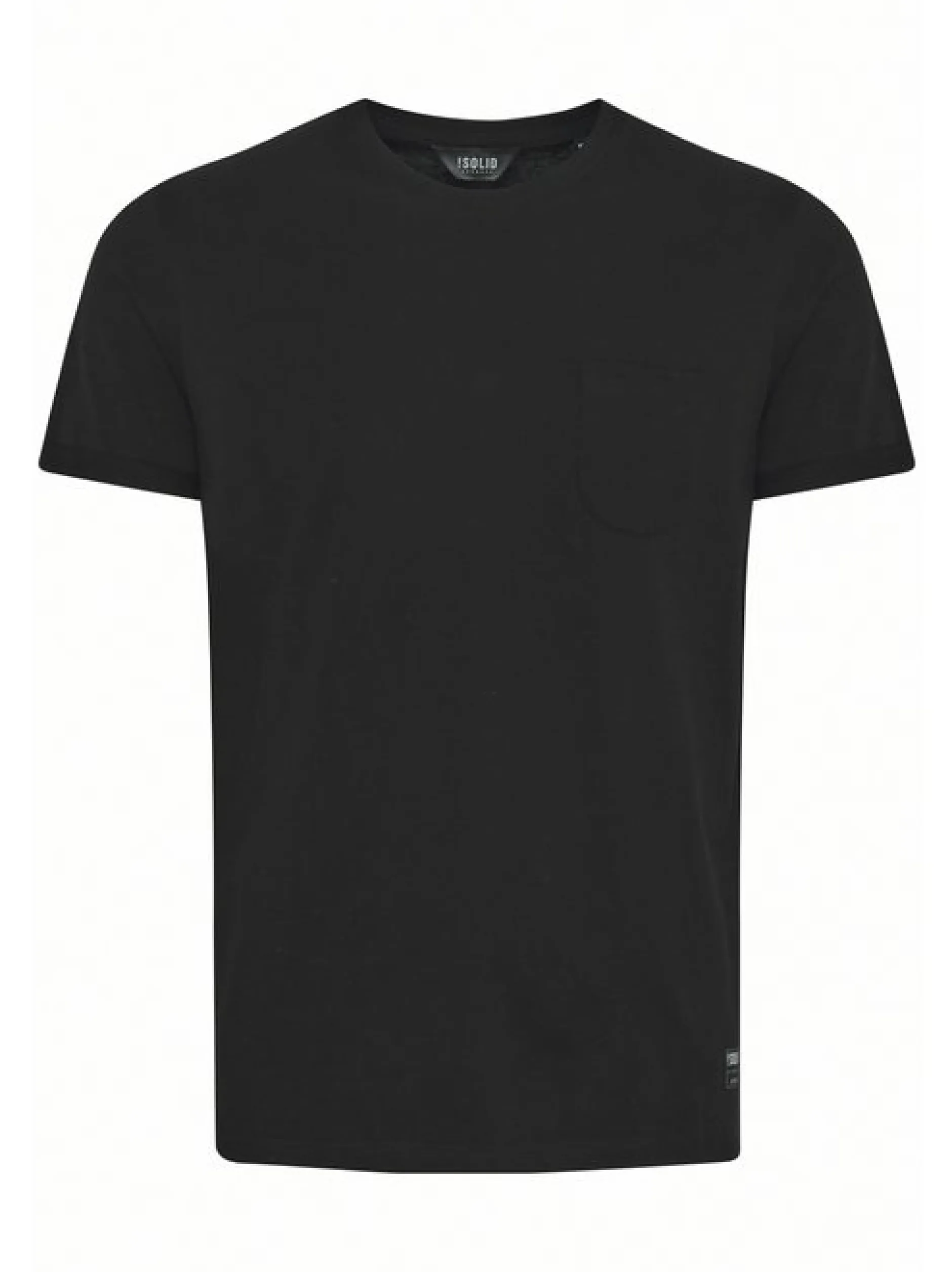 Solid Herren Rundhalsshirt - SDBob in schwarz