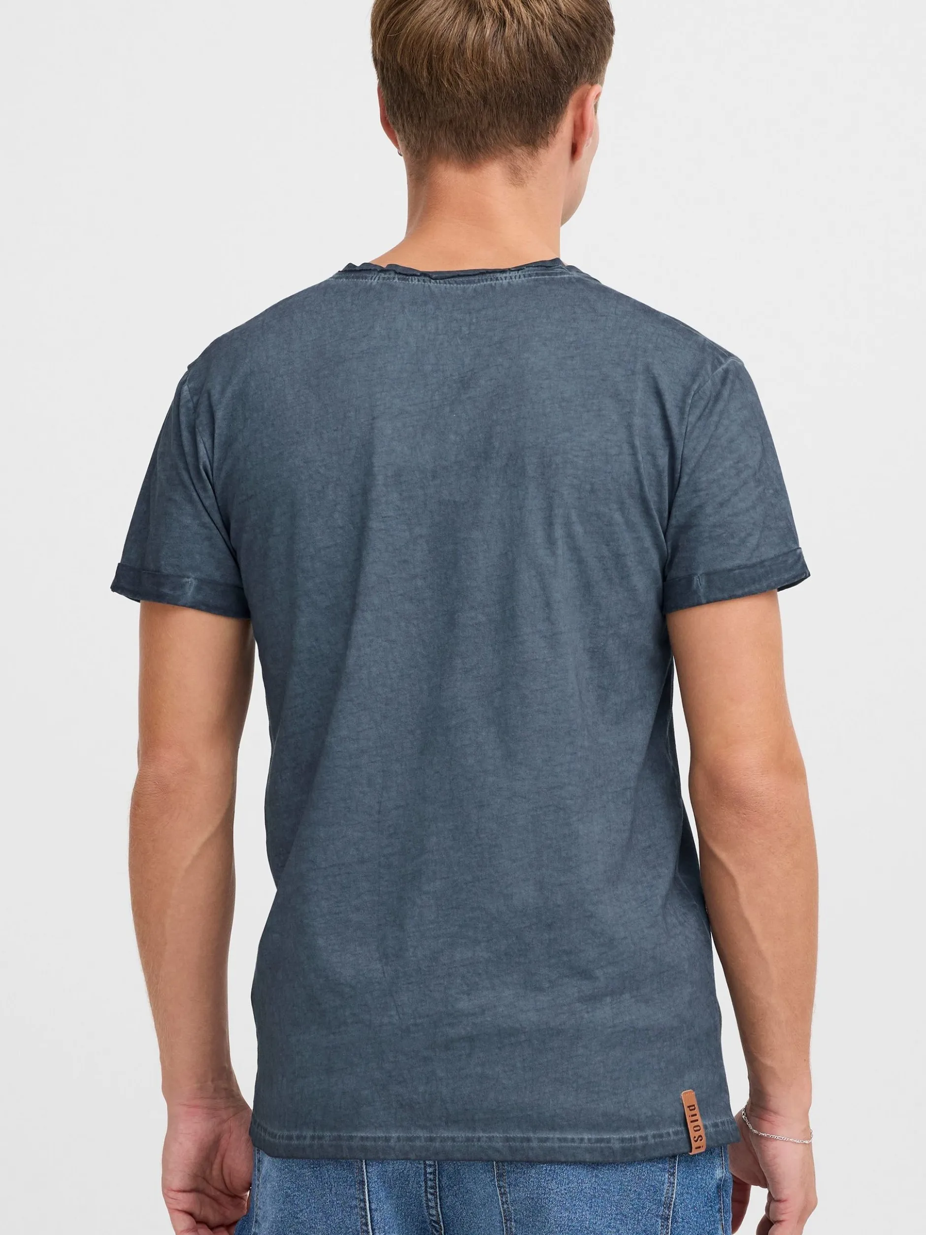 Solid Herren Rundhalsshirt - SDTino in blau
