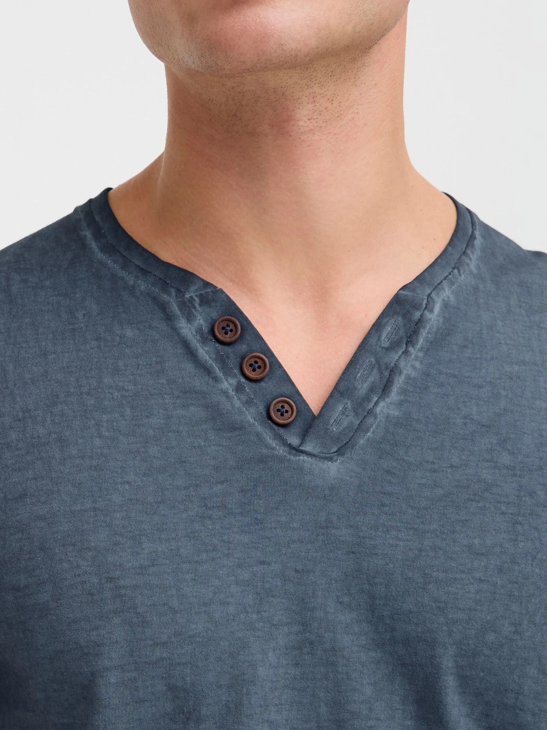 Solid Herren Rundhalsshirt - SDTino in blau