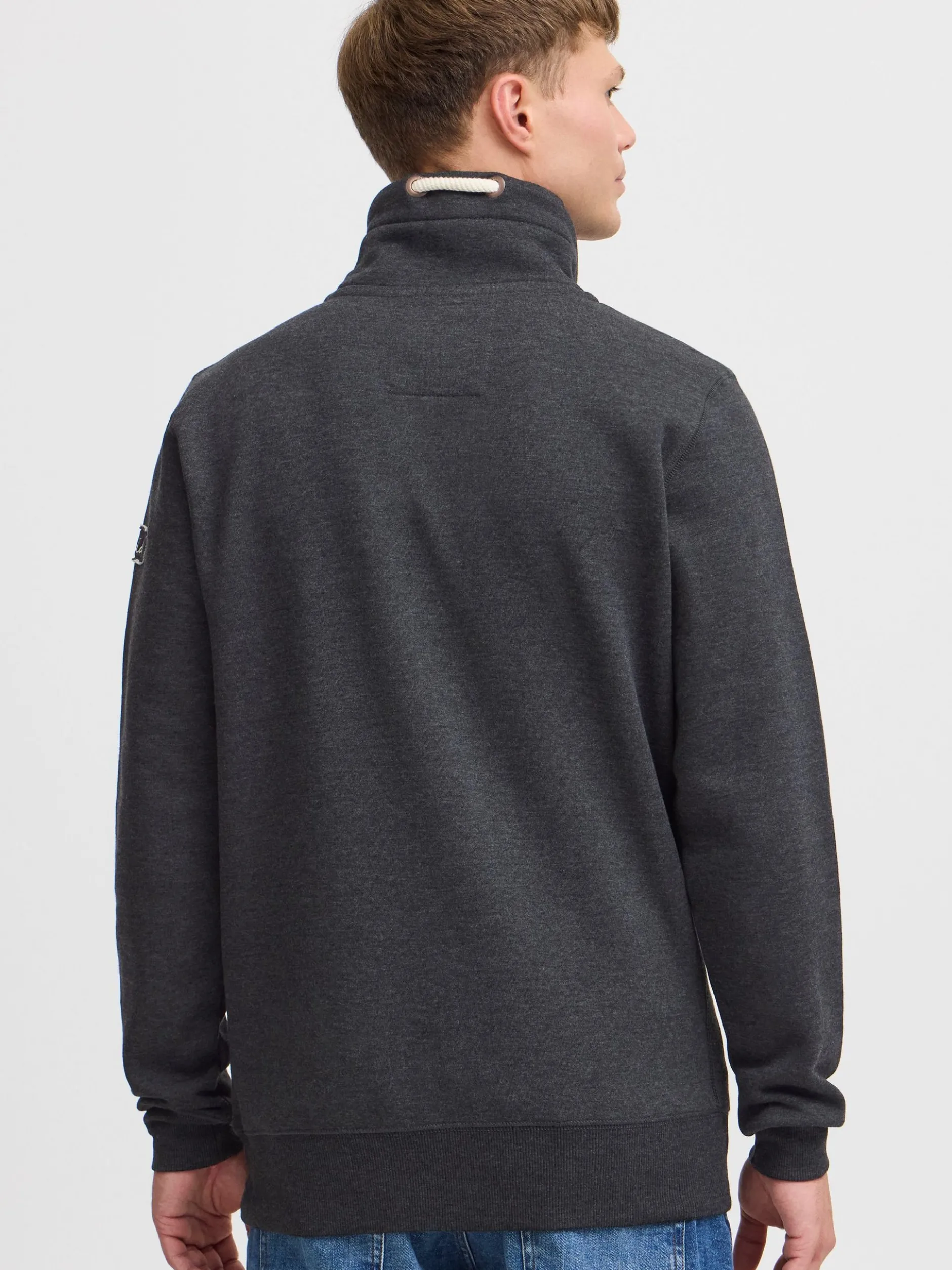 Solid Herren Stehkragenpullover - SDTripTroyer in grau