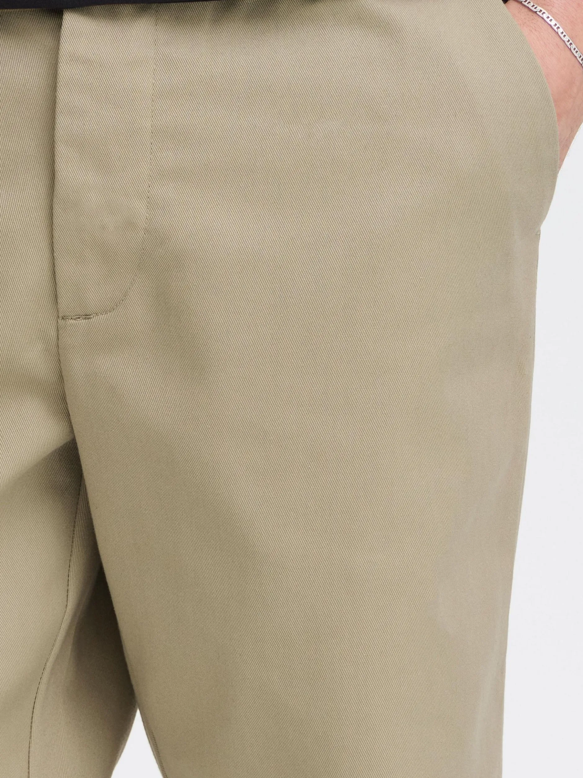 Solid Herren Stoffhose in beige
