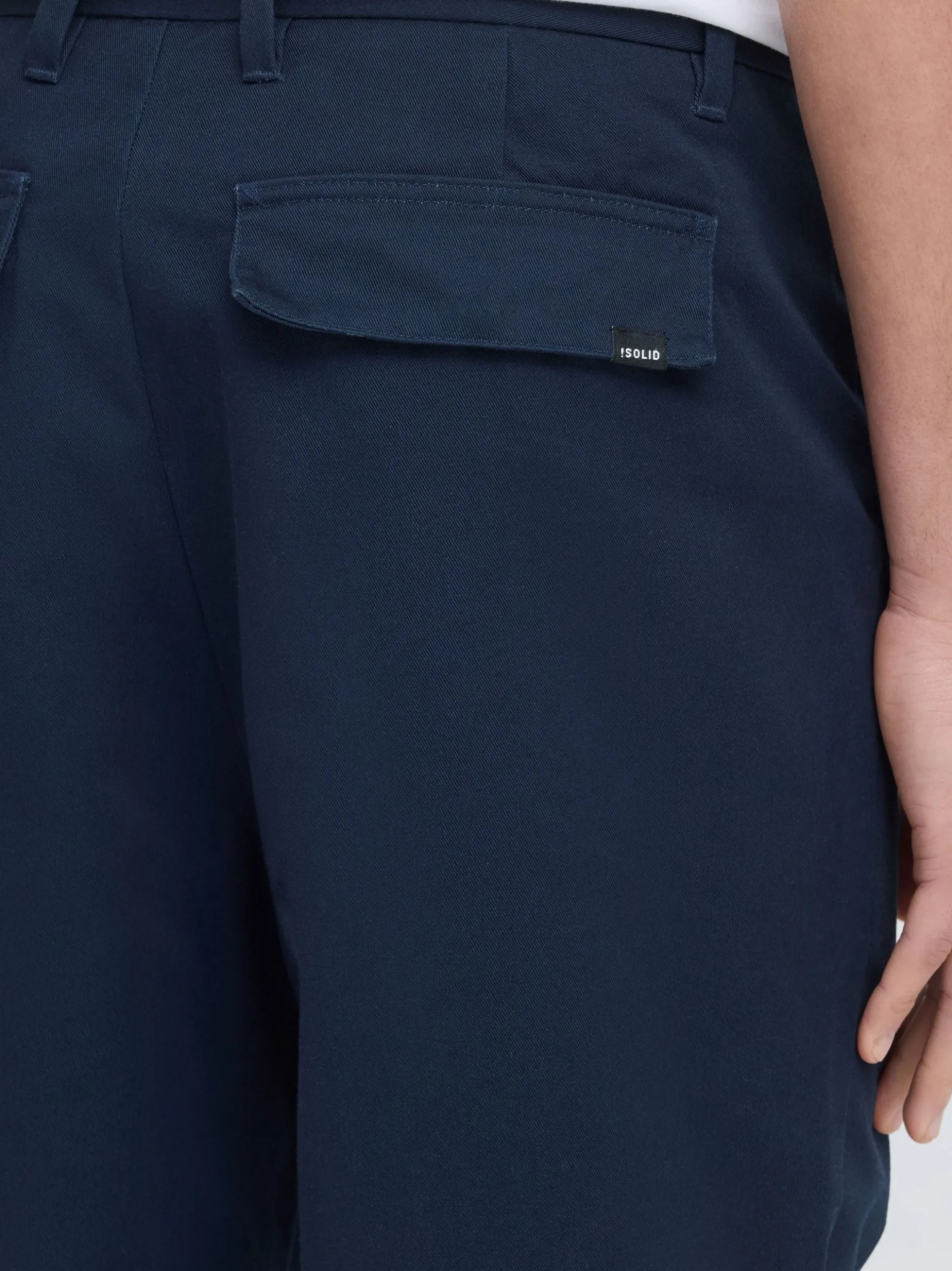 Solid Herren Stoffhose in marine