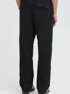 Solid Herren Stoffhose in schwarz