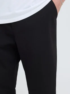 Solid Herren Stoffhose in schwarz