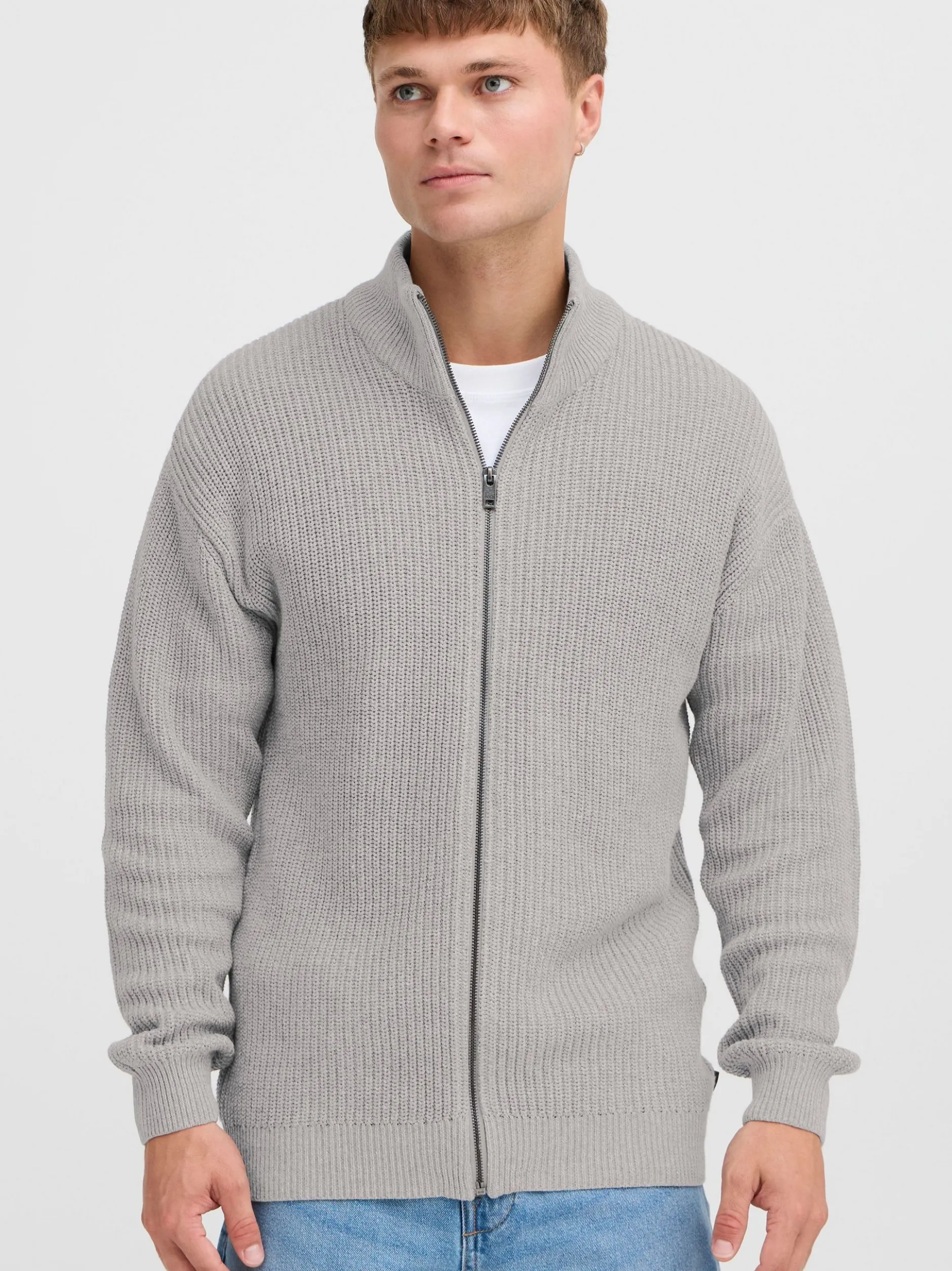 Solid Herren Strickjacke - SDGoralli in grau
