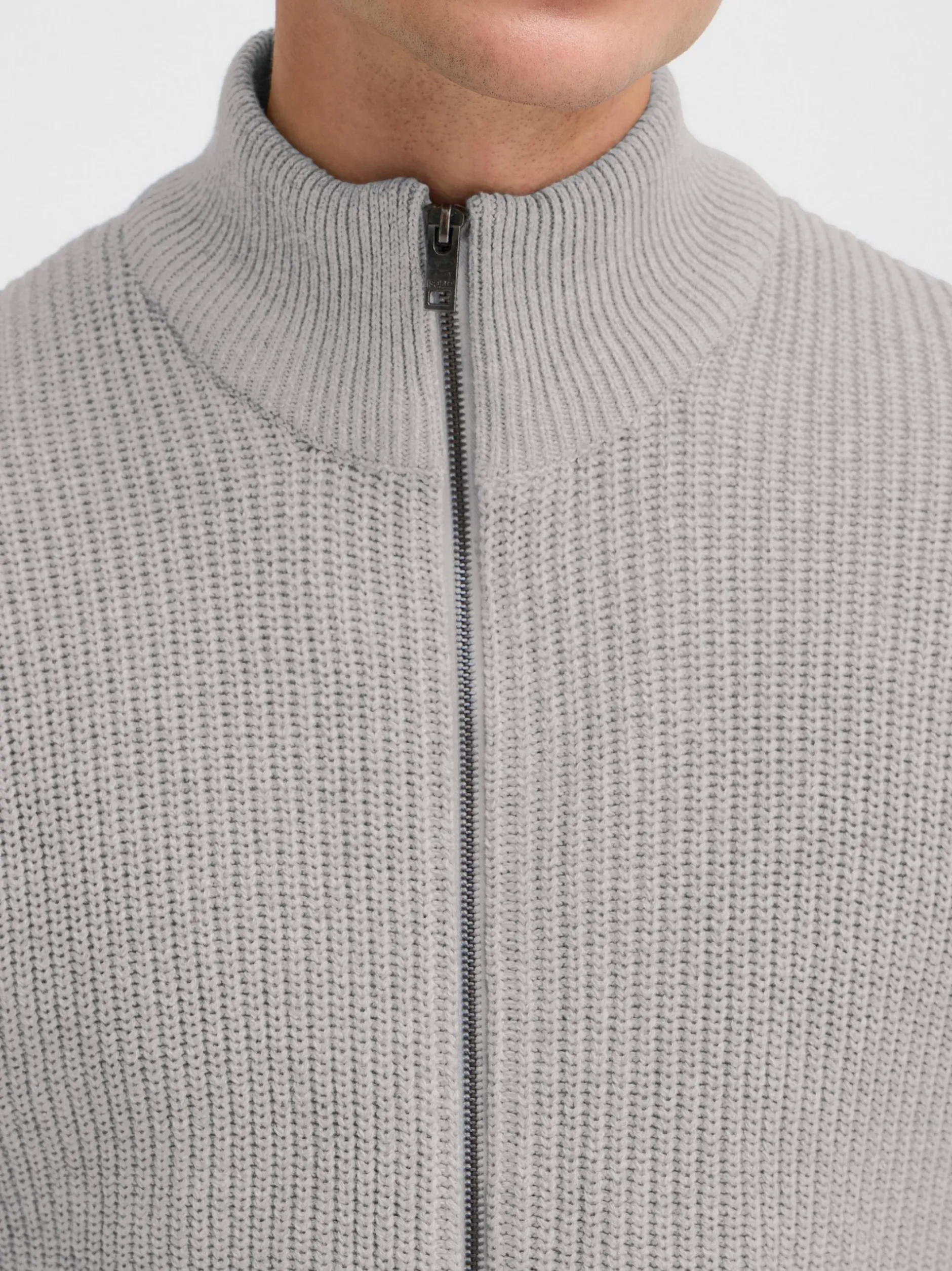 Solid Herren Strickjacke - SDGoralli in grau