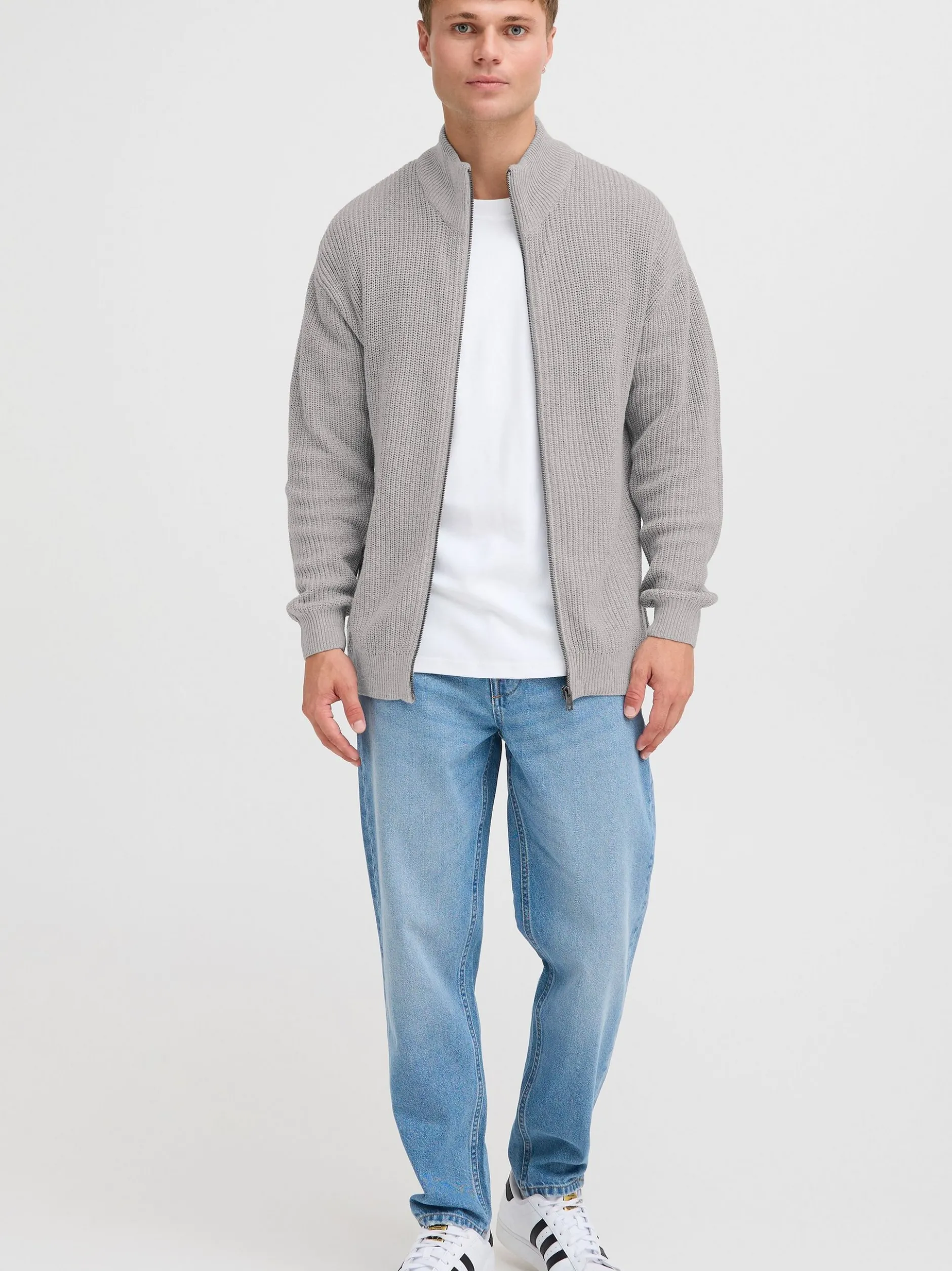 Solid Herren Strickjacke - SDGoralli in grau