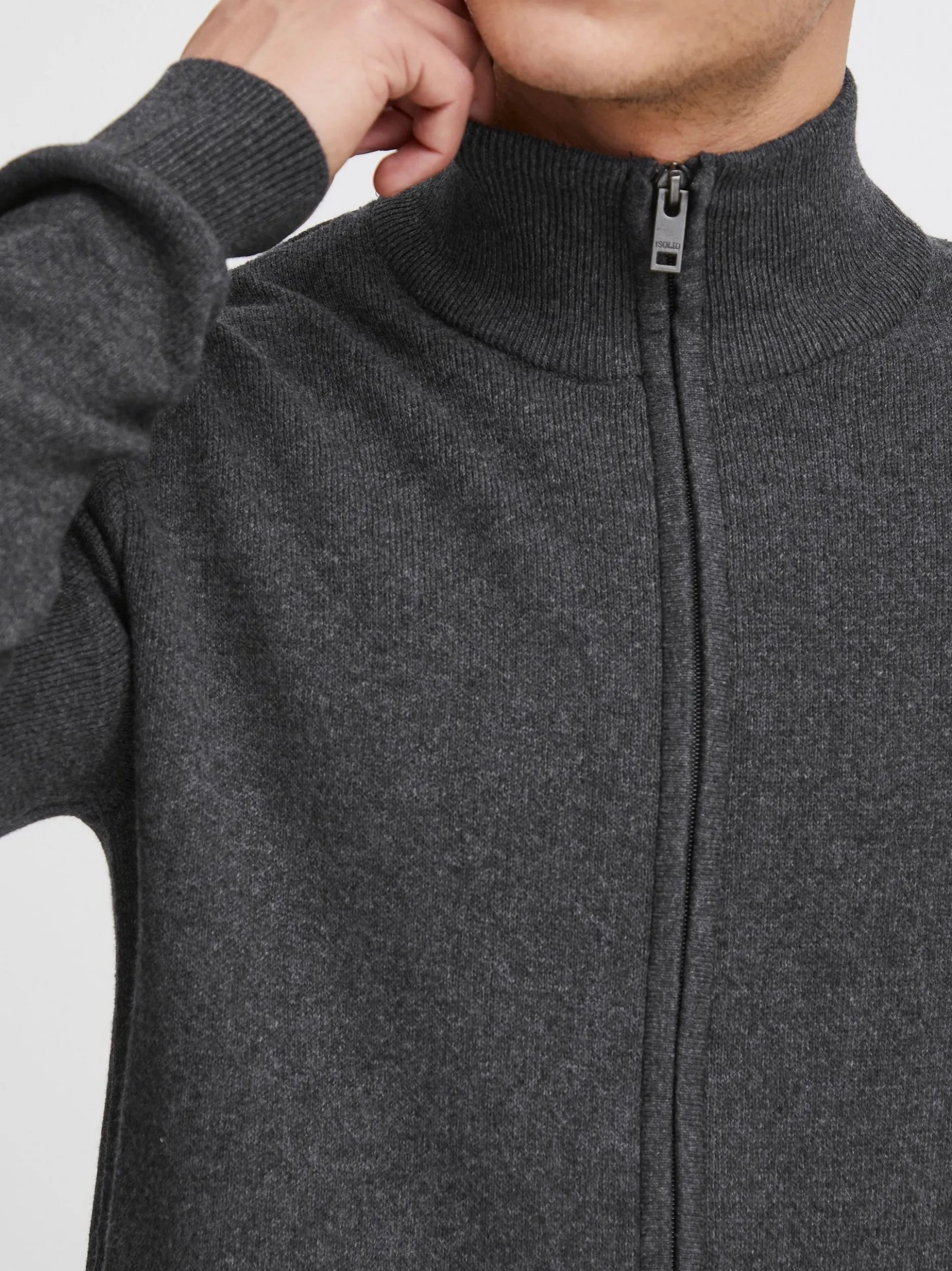 Solid Herren Strickjacke - SDKayne in grau