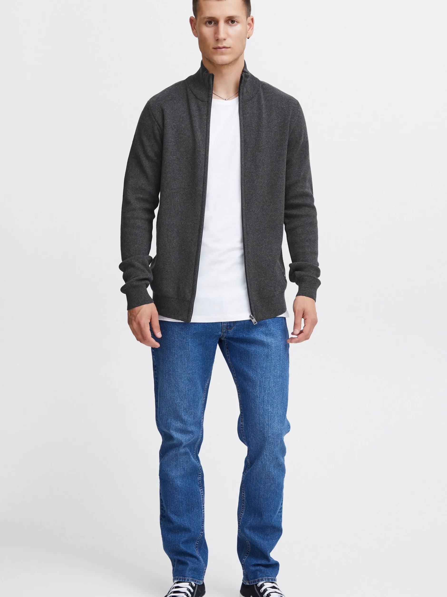 Solid Herren Strickjacke - SDKayne in grau