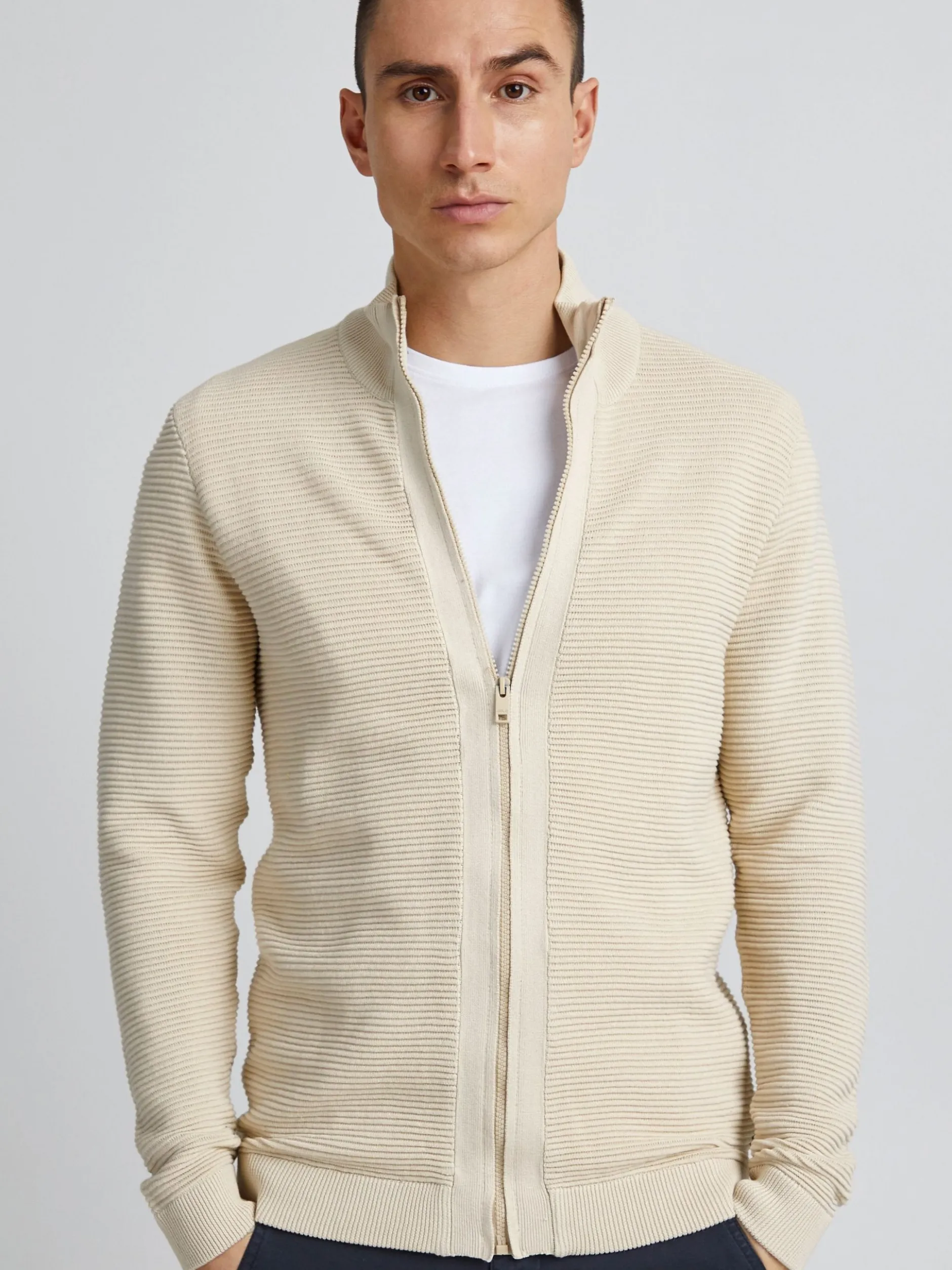 Solid Herren Strickjacke - SDNicklas in beige