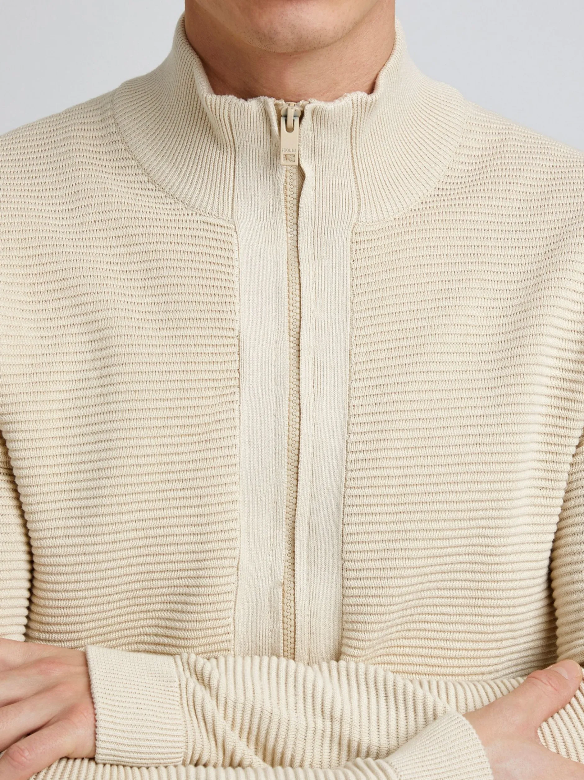 Solid Herren Strickjacke - SDNicklas in beige