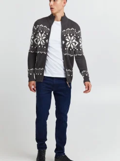 Solid Herren Strickjacke - SDNoran in grau
