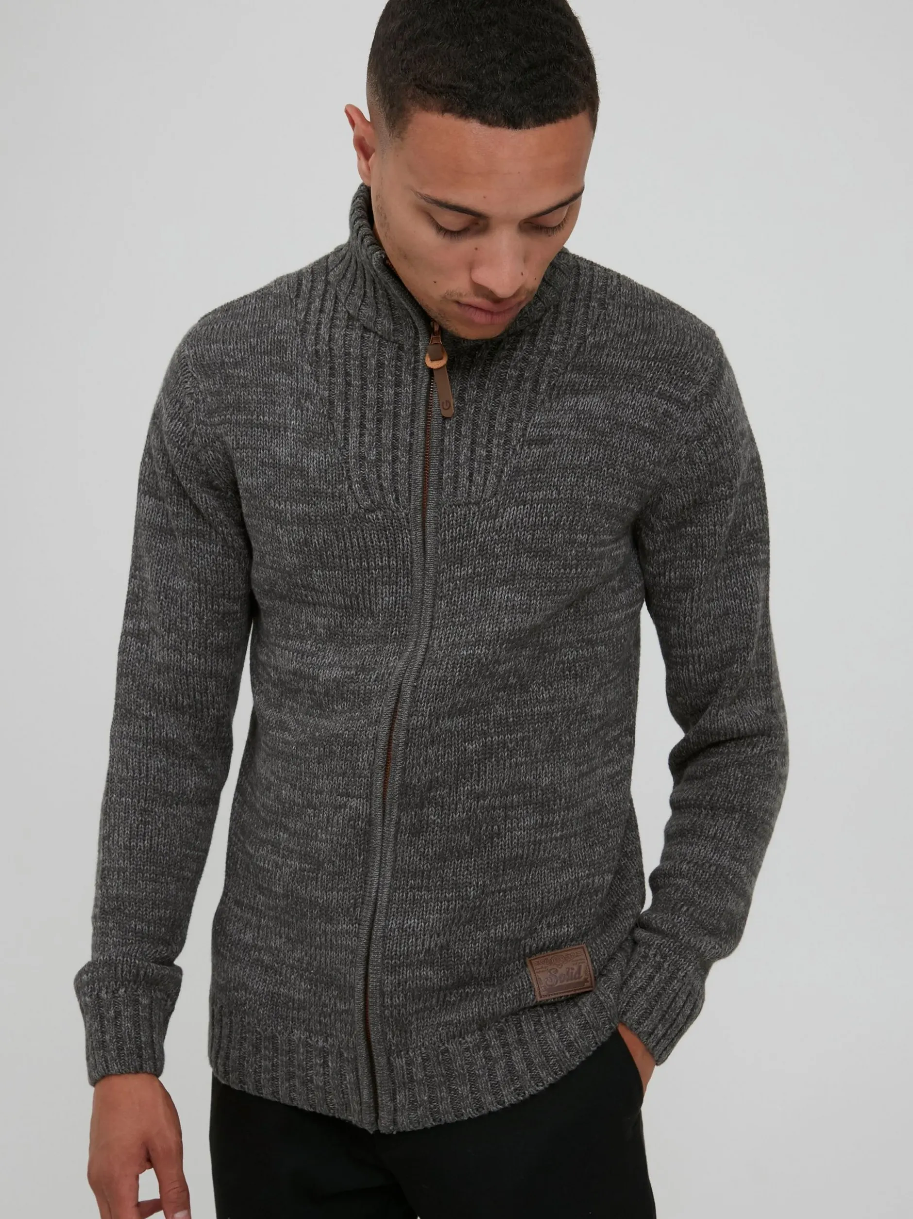Solid Herren Strickjacke - SDPomeroy in grau