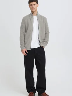 Solid Herren Strickjacke - SDValencia in hellgrau