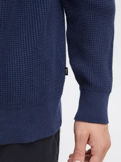 Solid Herren Strickpullover - SDHami in blau