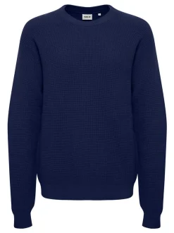 Solid Herren Strickpullover - SDHami in blau