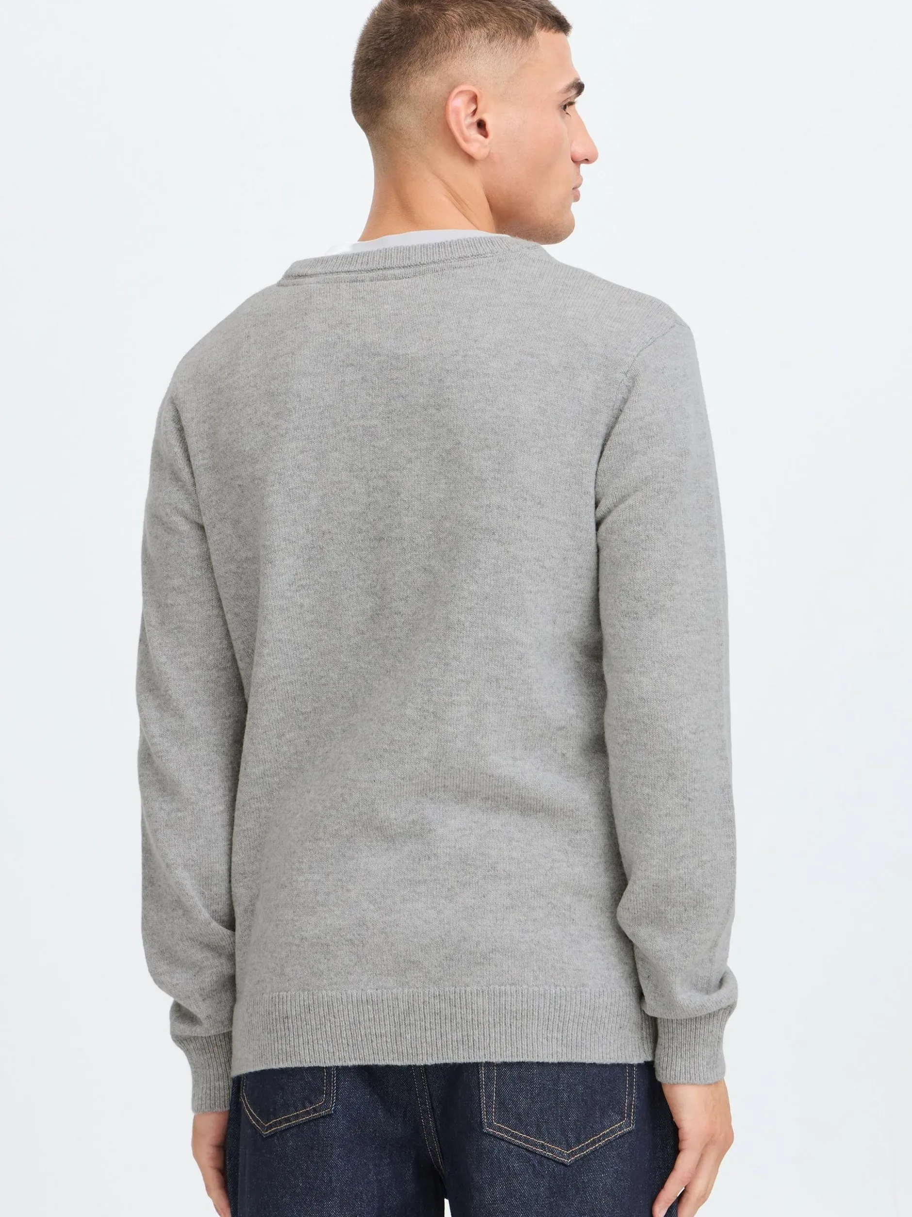 Solid Herren Strickpullover - SDDyllon in hellgrau