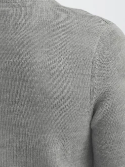 Solid Herren Strickpullover - SDBabak in grau