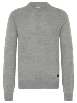 Solid Herren Strickpullover - SDBabak in grau