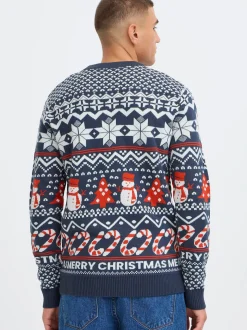 Solid Herren Strickpullover - SDPaja in blau