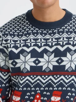 Solid Herren Strickpullover - SDPaja in blau