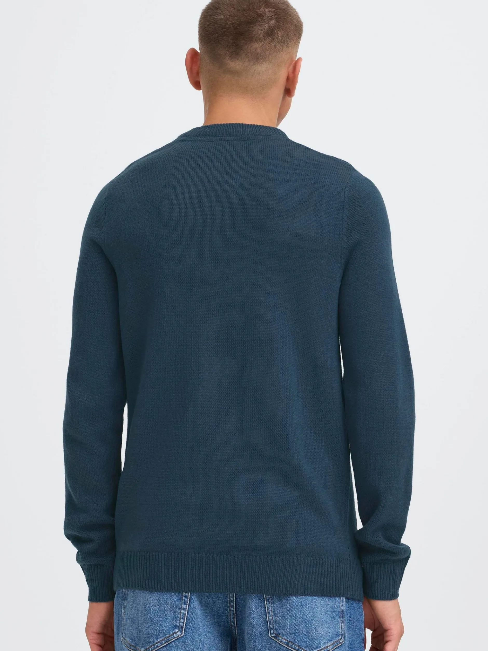 Solid Herren Strickpullover - SDBabak in blau