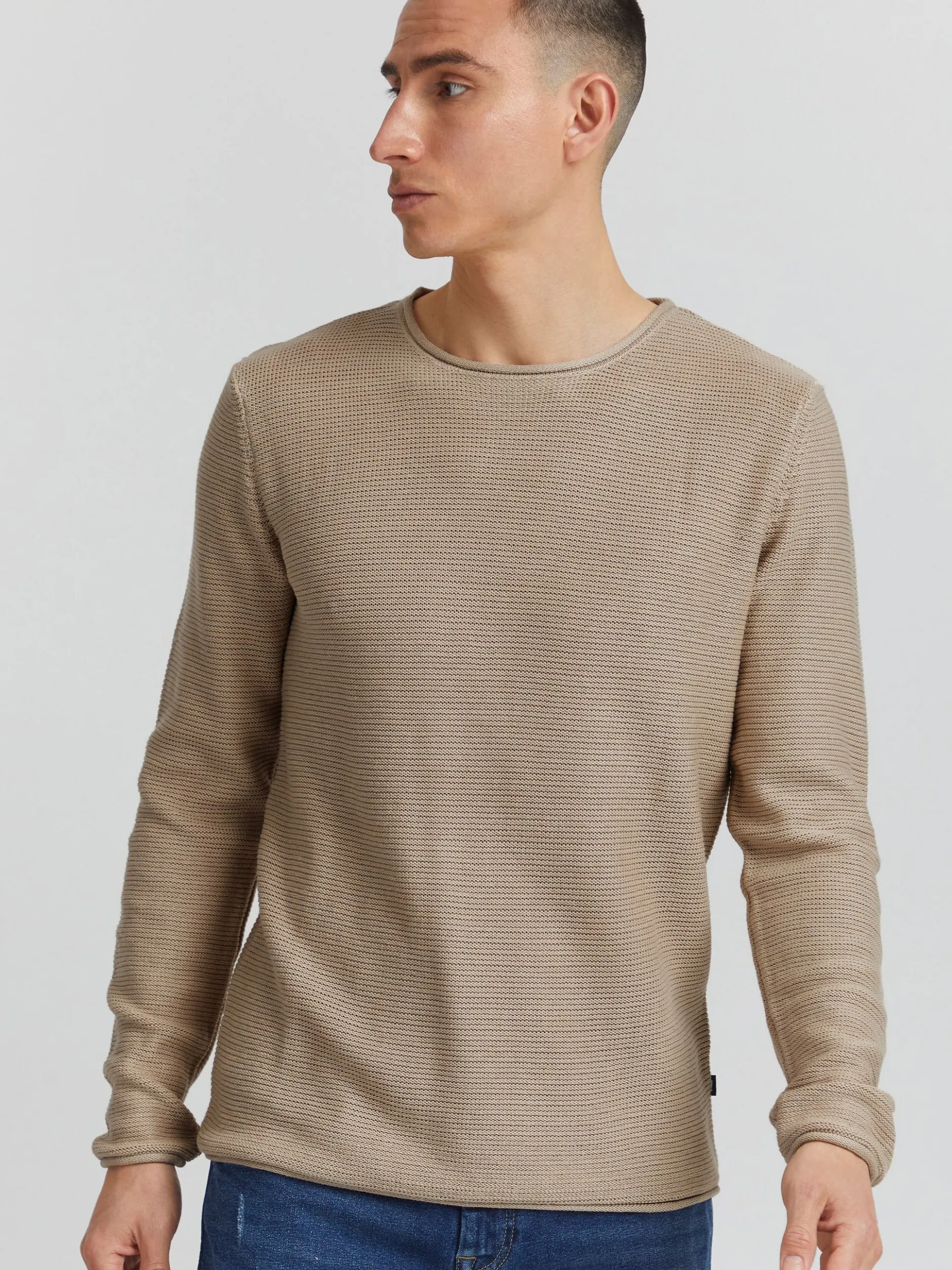 Solid Herren Strickpullover - SDJarah in beige