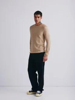 Solid Herren Strickpullover - SDJarah in beige