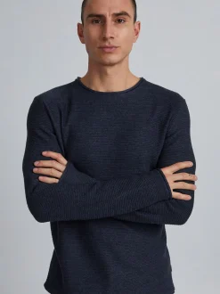Solid Herren Strickpullover - SDJarah in blau