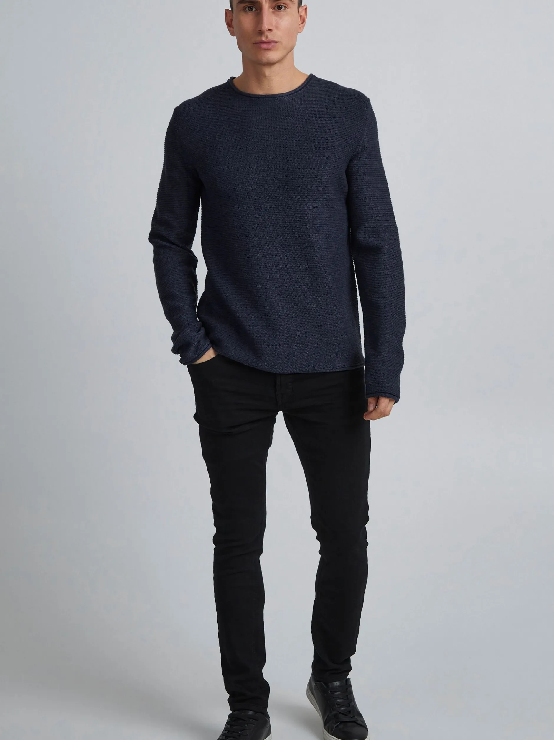 Solid Herren Strickpullover - SDJarah in blau