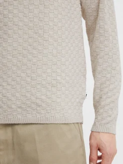 Solid Herren Strickpullover - SDElijah in beige