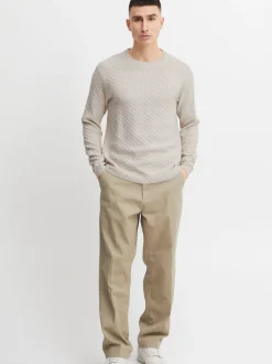 Solid Herren Strickpullover - SDElijah in beige