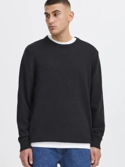 Solid Herren Strickpullover - SDRick in schwarz