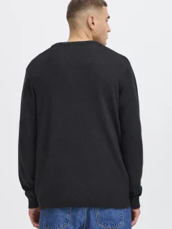 Solid Herren Strickpullover - SDRick in schwarz