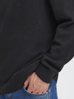 Solid Herren Strickpullover - SDRick in schwarz