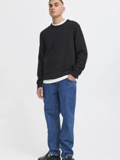 Solid Herren Strickpullover - SDRick in schwarz